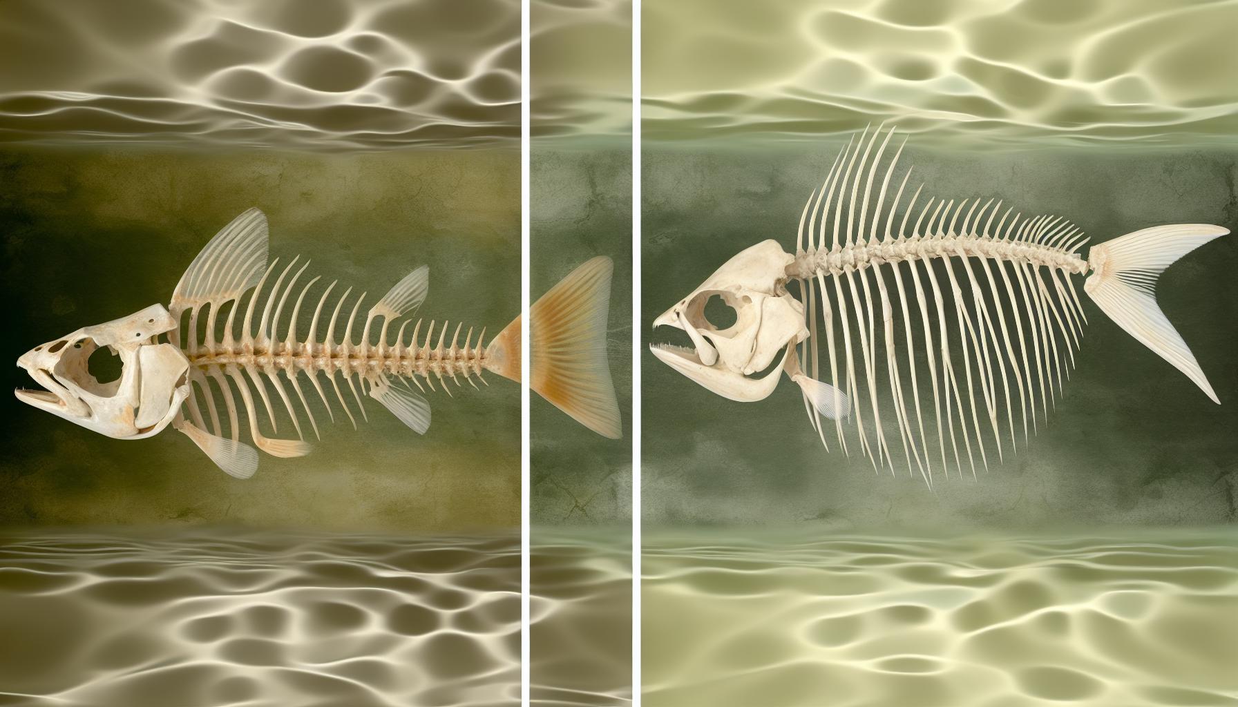 Das Skelett von Süßwasser- und Salzwasserfischen